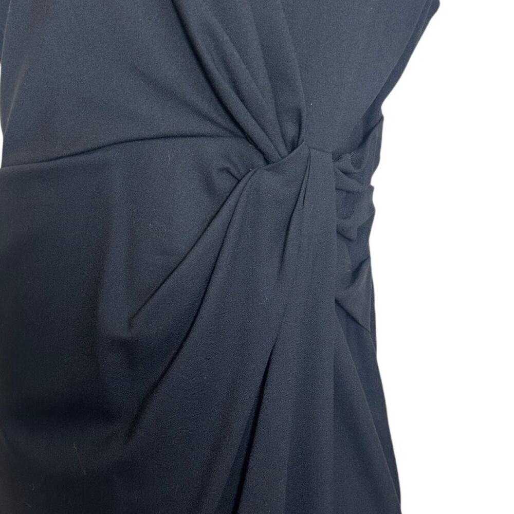 The Fold London Black Wool Blend Draped Knot Dress Womens US 12 NWOT Career - Picture 4 of 12